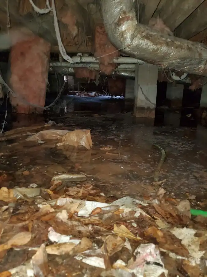 Crawl space flood assessment for Commercial Water Damage Restoration in Ada